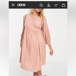 ASOS Pieces Maternity Dress in Coral Size Medium